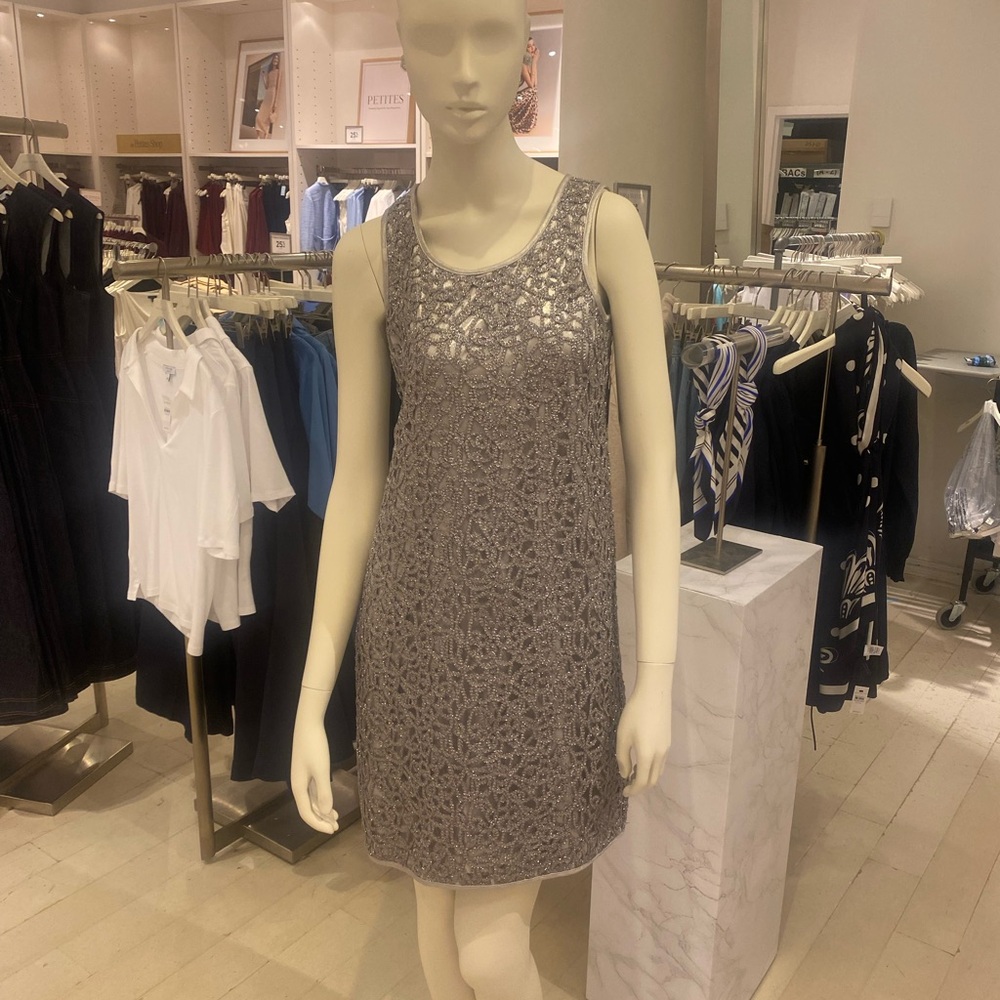 NWT NIC + ZOE | Size XS| Silver Lace Dress – Elegant & Sophisticated